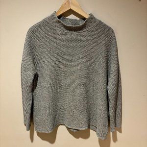Eileen Fisher Silk Mockneck Sweater - Small, Gray
